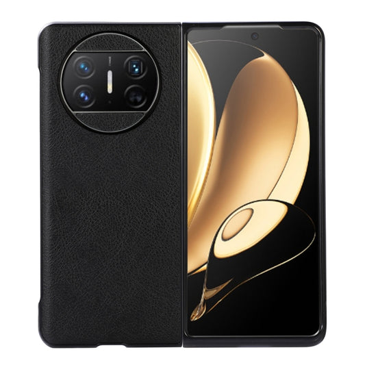 For Huawei Mate X3 Two-color Litchi Texture PU Phone Case(Black) - Huawei Cases by buy2fix | Online Shopping UK | buy2fix