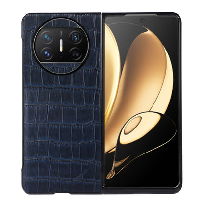 For Huawei Mate X3 Crocodile Texture Genuine Leather Phone Case(Blue) - Huawei Cases by buy2fix | Online Shopping UK | buy2fix