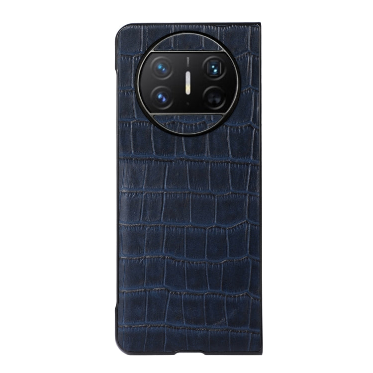 For Huawei Mate X3 Crocodile Texture Genuine Leather Phone Case(Blue) - Huawei Cases by buy2fix | Online Shopping UK | buy2fix
