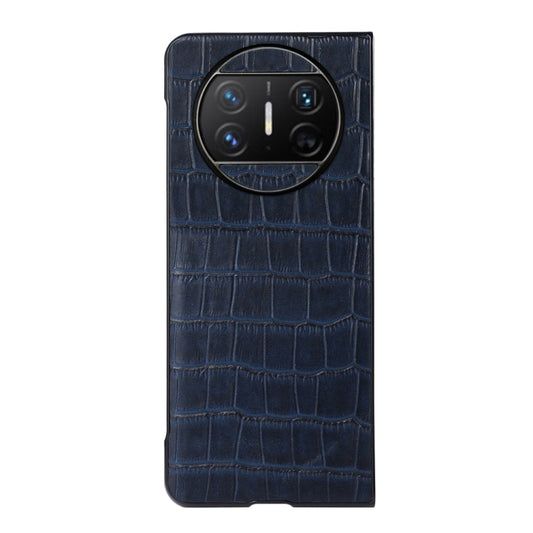 For Huawei Mate X3 Crocodile Texture Genuine Leather Phone Case(Blue) - Huawei Cases by buy2fix | Online Shopping UK | buy2fix