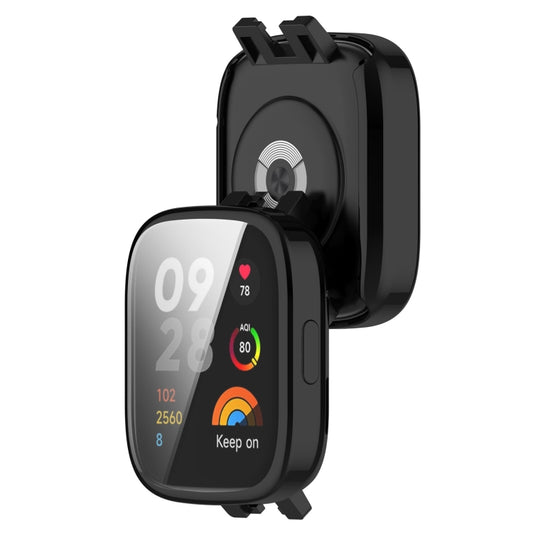 For Redmi Watch 3 Full Coverage TPU Electroplating Watch Protective Case(Black) - Watch Cases by buy2fix | Online Shopping UK | buy2fix