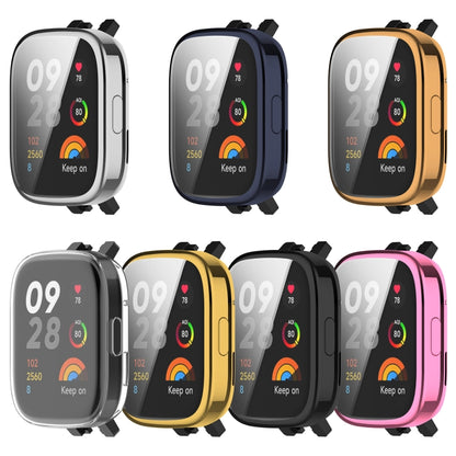 For Redmi Watch 3 Full Coverage TPU Electroplating Watch Protective Case(Black) - Watch Cases by buy2fix | Online Shopping UK | buy2fix