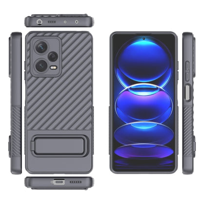 For Xiaomi Redmi Note 12 Pro+ Global Wavy Texture TPU Phone Case with Lens Film(Grey) by buy2fix