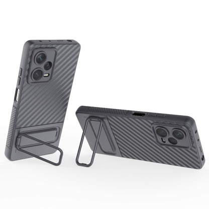 For Xiaomi Redmi Note 12 Pro+ Global Wavy Texture TPU Phone Case with Lens Film(Grey) by buy2fix