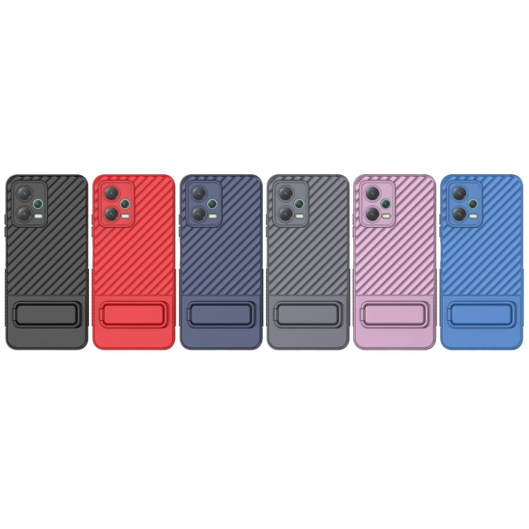 For Xiaomi Redmi Note 12 5G Global Wavy Texture TPU Phone Case with Lens Film(Blue) by buy2fix