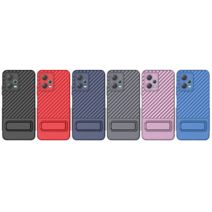 For Xiaomi Redmi Note 12 5G Global Wavy Texture TPU Phone Case with Lens Film(Blue) by buy2fix