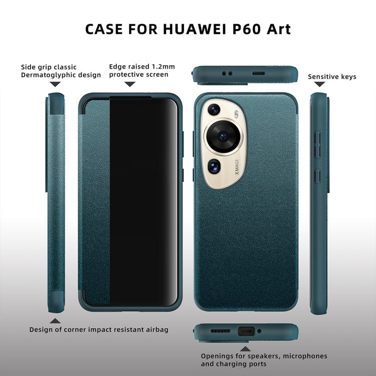 For Huawei P60 Art Leather + TPU Frame Shockproof Phone Case(Orange) - Huawei Cases by buy2fix | Online Shopping UK | buy2fix