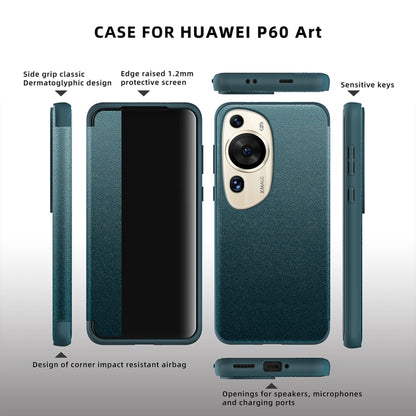 For Huawei P60 Art Leather + TPU Frame Shockproof Phone Case(Orange) - Huawei Cases by buy2fix | Online Shopping UK | buy2fix