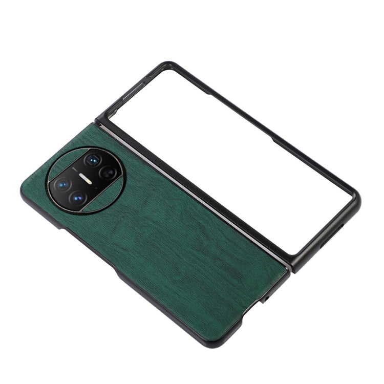 For Huawei Mate X3 Wood Texture PU Phone Case(Green) - Huawei Cases by buy2fix | Online Shopping UK | buy2fix