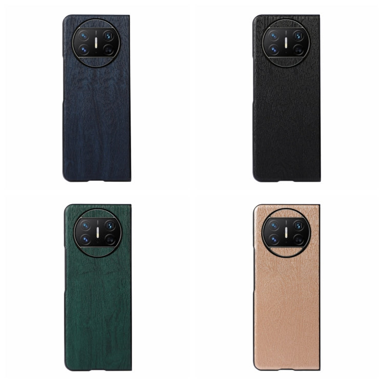 For Huawei Mate X3 Wood Texture PU Phone Case(Blue) - Huawei Cases by buy2fix | Online Shopping UK | buy2fix