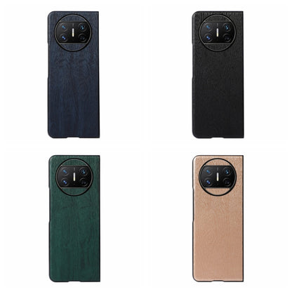 For Huawei Mate X3 Wood Texture PU Phone Case(Blue) - Huawei Cases by buy2fix | Online Shopping UK | buy2fix