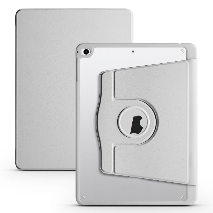 For iPad Air / Air 2 / 9.7 2018 / 2017 Acrylic 360 Degree Rotation Holder Tablet Leather Case(Grey) - iPad 9.7 (2018) & (2017) Cases by buy2fix | Online Shopping UK | buy2fix
