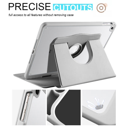 For iPad Air / Air 2 / 9.7 2018 / 2017 Acrylic 360 Degree Rotation Holder Tablet Leather Case(Grey) - iPad 9.7 (2018) & (2017) Cases by buy2fix | Online Shopping UK | buy2fix