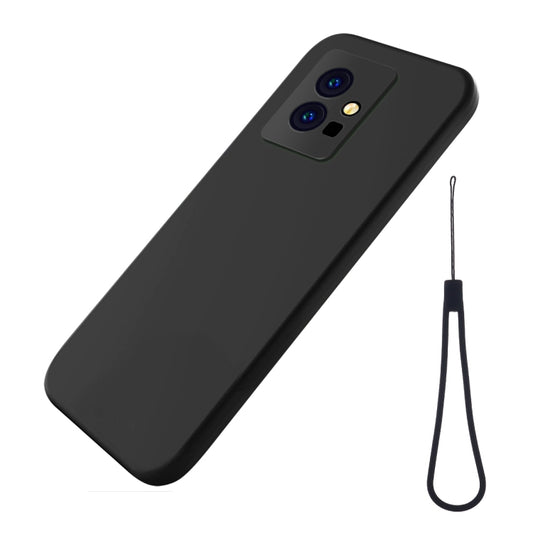 Pure Color Liquid Silicone Shockproof Phone Case for vivo Y75 5G / Y55 5G / T1 5G Indian / Y33s 5G / Y30 5G / Y55s 5G(Black) - vivo Cases by buy2fix | Online Shopping UK | buy2fix