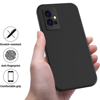 Pure Color Liquid Silicone Shockproof Phone Case for vivo Y75 5G / Y55 5G / T1 5G Indian / Y33s 5G / Y30 5G / Y55s 5G(Black) - vivo Cases by buy2fix | Online Shopping UK | buy2fix