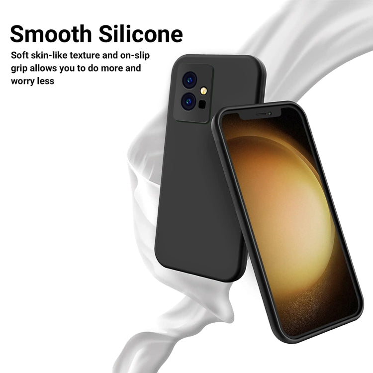Pure Color Liquid Silicone Shockproof Phone Case for vivo Y75 5G / Y55 5G / T1 5G Indian / Y33s 5G / Y30 5G / Y55s 5G(Black) - vivo Cases by buy2fix | Online Shopping UK | buy2fix