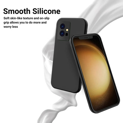 Pure Color Liquid Silicone Shockproof Phone Case for vivo Y75 5G / Y55 5G / T1 5G Indian / Y33s 5G / Y30 5G / Y55s 5G(Black) - vivo Cases by buy2fix | Online Shopping UK | buy2fix