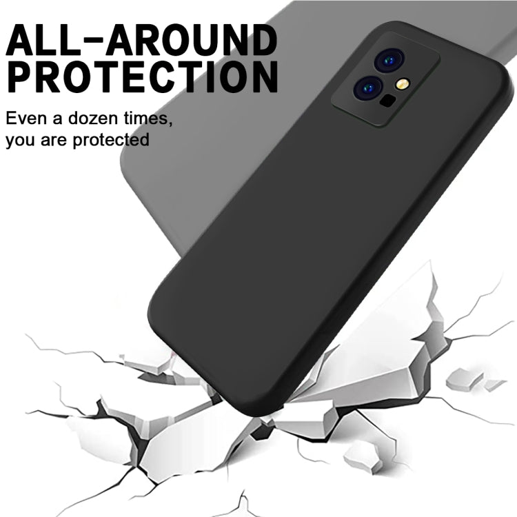 Pure Color Liquid Silicone Shockproof Phone Case for vivo Y75 5G / Y55 5G / T1 5G Indian / Y33s 5G / Y30 5G / Y55s 5G(Black) - vivo Cases by buy2fix | Online Shopping UK | buy2fix
