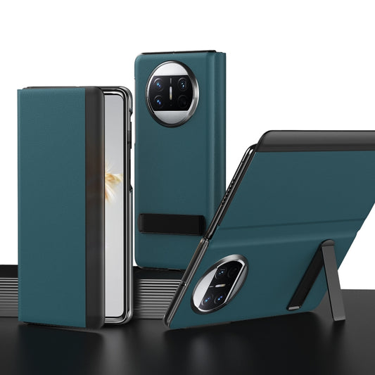 For Huawei Mate X3 Leather All-inclusive Phone Case with Holder(Green) - Huawei Cases by buy2fix | Online Shopping UK | buy2fix