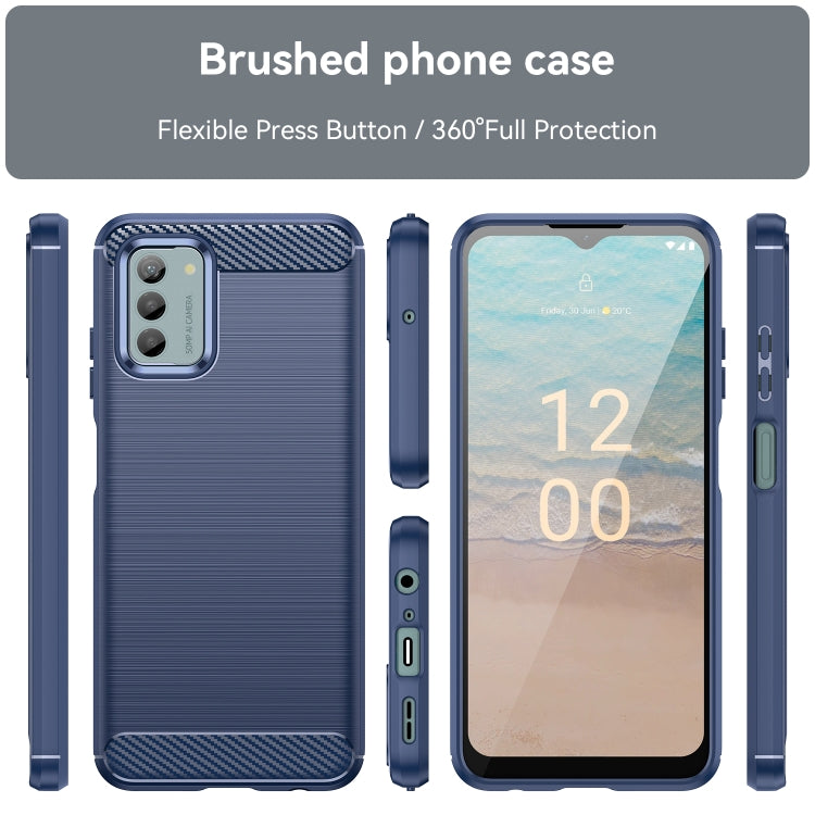 For Nokia G22 Brushed Texture Carbon Fiber TPU Phone Case(Blue) by buy2fix