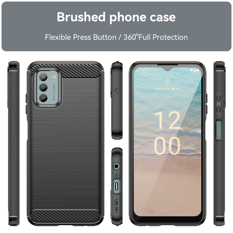 For Nokia G22 Brushed Texture Carbon Fiber TPU Phone Case(Black) by buy2fix