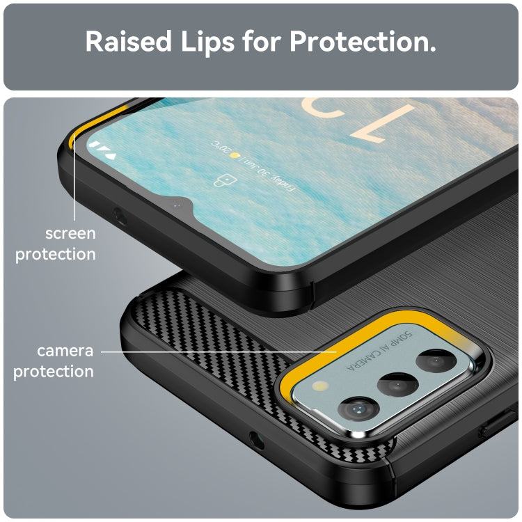For Nokia G22 Brushed Texture Carbon Fiber TPU Phone Case(Black) by buy2fix