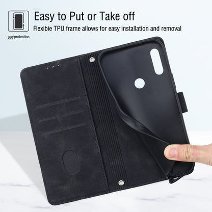 For Honor 10 Lite / Huawei P smart 2019 Skin-feel Embossed Leather Phone Case(Black) - Honor Cases by buy2fix | Online Shopping UK | buy2fix