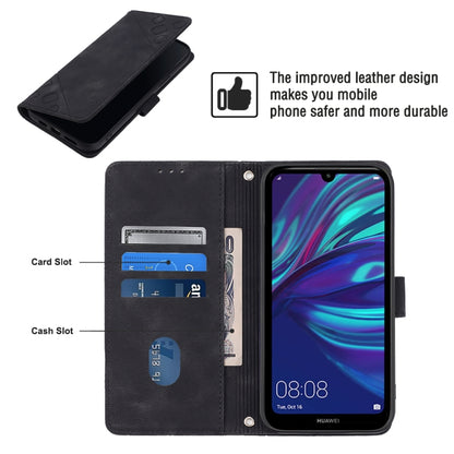 For Honor 10 Lite / Huawei P smart 2019 Skin-feel Embossed Leather Phone Case(Black) - Honor Cases by buy2fix | Online Shopping UK | buy2fix