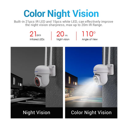 ESCAM PVR007 3MP Smart HD WiFi Camera Support Full Color Night Vision / Motion Detection / Sound Alarm / TF Card(AU Plug) - Wireless Camera by ESCAM | Online Shopping UK | buy2fix