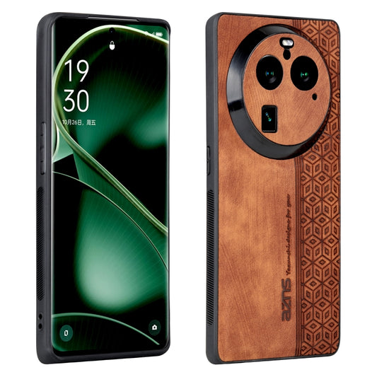 For OPPO Find X6 Pro AZNS 3D Embossed Skin Feel Phone Case(Brown) - OPPO Cases by AZNS | Online Shopping UK | buy2fix