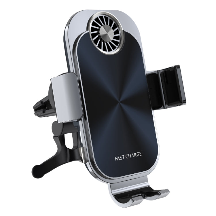 For Samsung Galaxy Z Flip4 / 3 C36 Fan Cooling Dual Coil Car Phone Holder Wireless Charger by buy2fix