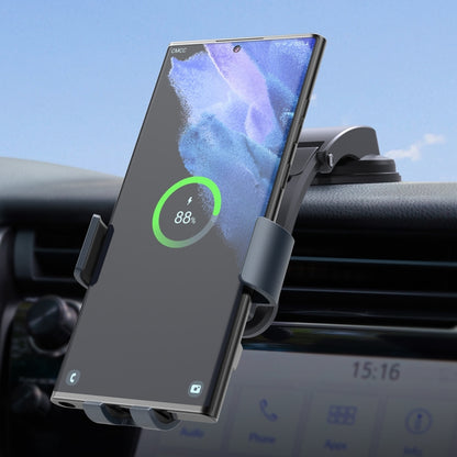 For Samsung Galaxy Z Flip4 / 3 C37 Fan Cooling Dual Coil Car Phone Holder Wireless Charger by buy2fix