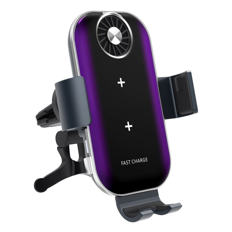 For Samsung Galaxy Z Flip4 / 3 C37 Fan Cooling Dual Coil Car Phone Holder Wireless Charger by buy2fix