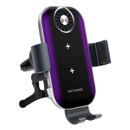 For Samsung Galaxy Z Flip4 / 3 C37 Fan Cooling Dual Coil Car Phone Holder Wireless Charger by buy2fix