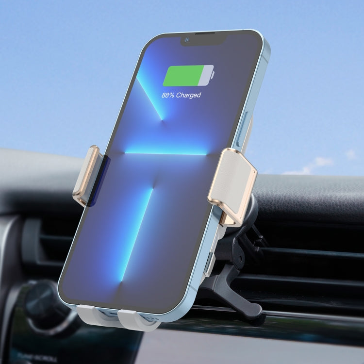 For Samsung Galaxy Z Flip4 / 3 C38 Fan Cooling Dual Coil Car Phone Holder Wireless Charger by buy2fix