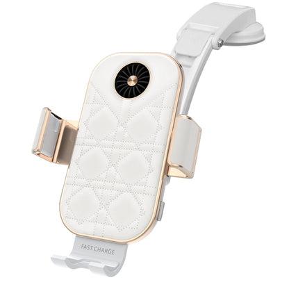 For Samsung Galaxy Z Flip4 / 3 C38 Fan Cooling Dual Coil Car Phone Holder Wireless Charger by buy2fix