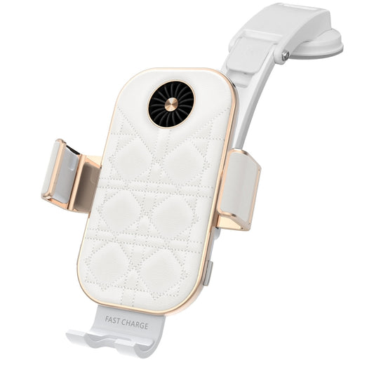 For Samsung Galaxy Z Flip4 / 3 C38 Fan Cooling Dual Coil Car Phone Holder Wireless Charger by buy2fix