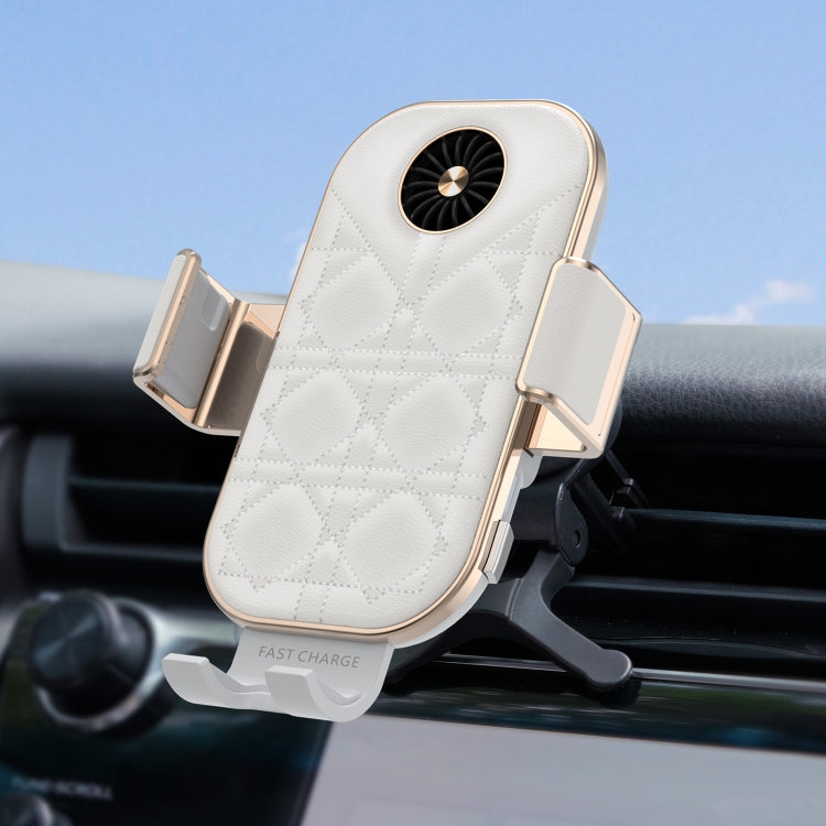 For Samsung Galaxy Z Flip4 / 3 C38 Fan Cooling Dual Coil Car Phone Holder Wireless Charger by buy2fix
