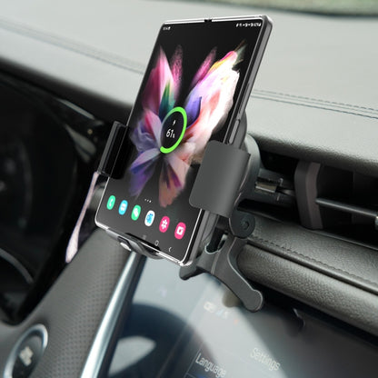 For Samsung Galaxy Z Fold4 / 3 S3 Dual Coil Car Phone Holder Wireless Charger - Wireless Charger Holders by buy2fix | Online Shopping UK | buy2fix
