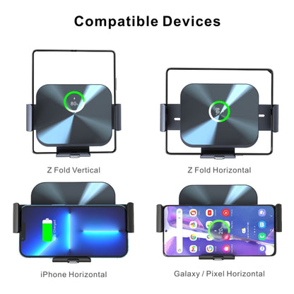 For Samsung Galaxy Z Fold4 / 3 S3 Dual Coil Car Phone Holder Wireless Charger - Wireless Charger Holders by buy2fix | Online Shopping UK | buy2fix