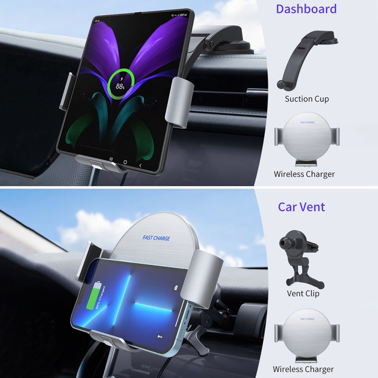 For Samsung Galaxy Z Fold4 / 3 S9 Dual Coil Car Phone Holder Wireless Charger by buy2fix