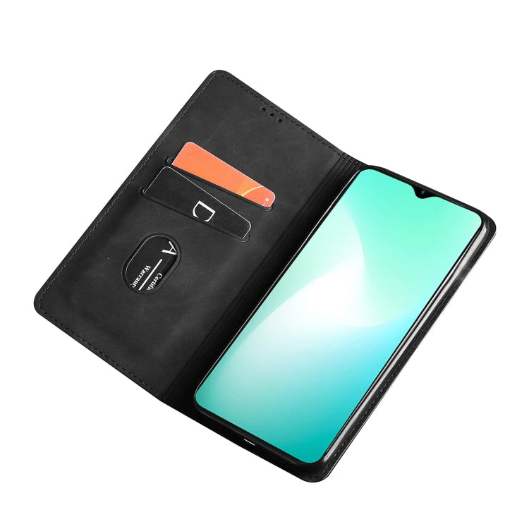 For Infinix Smart 6 Plus Skin Feel Magnetic Horizontal Flip Leather Phone Case(Black) - Infinix Cases by buy2fix | Online Shopping UK | buy2fix