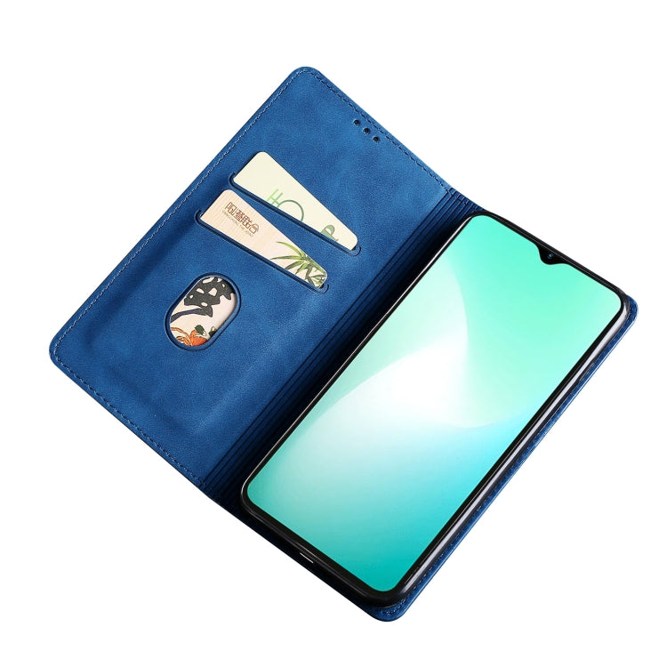 For Infinix Smart 7 Skin Feel Magnetic Horizontal Flip Leather Phone Case(Blue) - Infinix Cases by buy2fix | Online Shopping UK | buy2fix