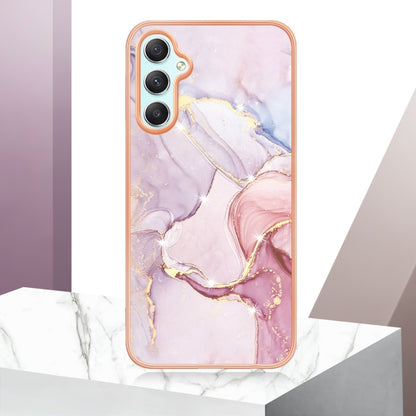 For Samsung Galaxy A24 Electroplating Marble Dual-side IMD Phone Case(Rose Gold 005) by buy2fix