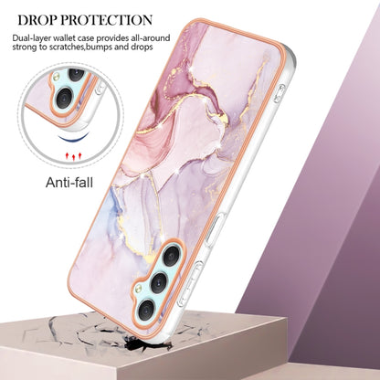 For Samsung Galaxy A24 Electroplating Marble Dual-side IMD Phone Case(Rose Gold 005) by buy2fix