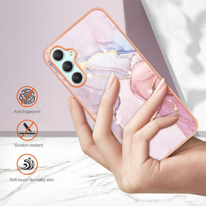 For Samsung Galaxy A24 Electroplating Marble Dual-side IMD Phone Case(Rose Gold 005) by buy2fix