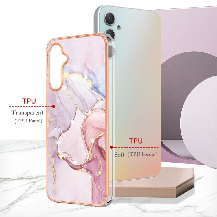 For Samsung Galaxy A24 Electroplating Marble Dual-side IMD Phone Case(Rose Gold 005) by buy2fix