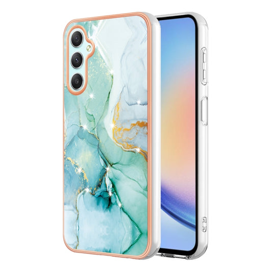For Samsung Galaxy A24 Electroplating Marble Dual-side IMD Phone Case(Green 003) by buy2fix