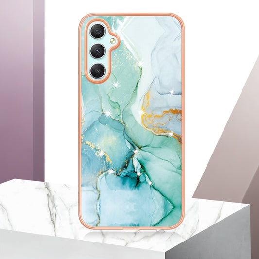 For Samsung Galaxy A24 Electroplating Marble Dual-side IMD Phone Case(Green 003) by buy2fix