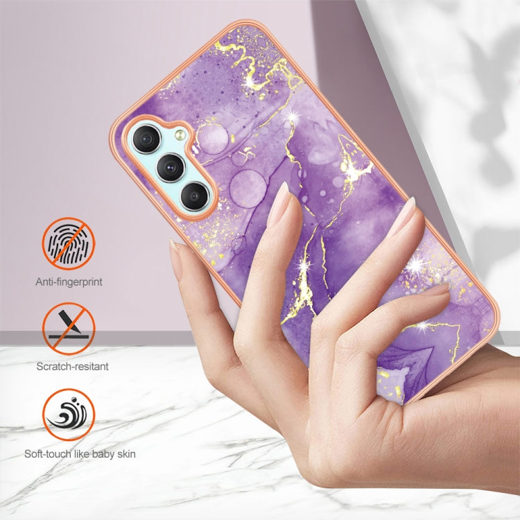 For Samsung Galaxy A24 Electroplating Marble Dual-side IMD Phone Case(Purple 002) by buy2fix